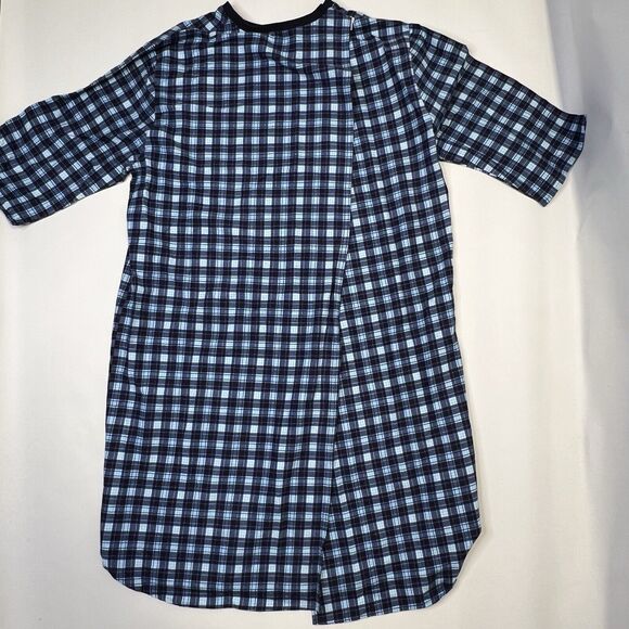 Silverts Adaptive Nightgown Womens Size Large Open Back Hospital Dress Snap Blue - Picture 2 of 10